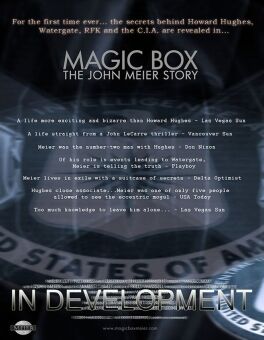 Magic Box Documentary Poster about the life story of John Meier involving Howard Hughes, Richard Nixon, Watergate and the CIA